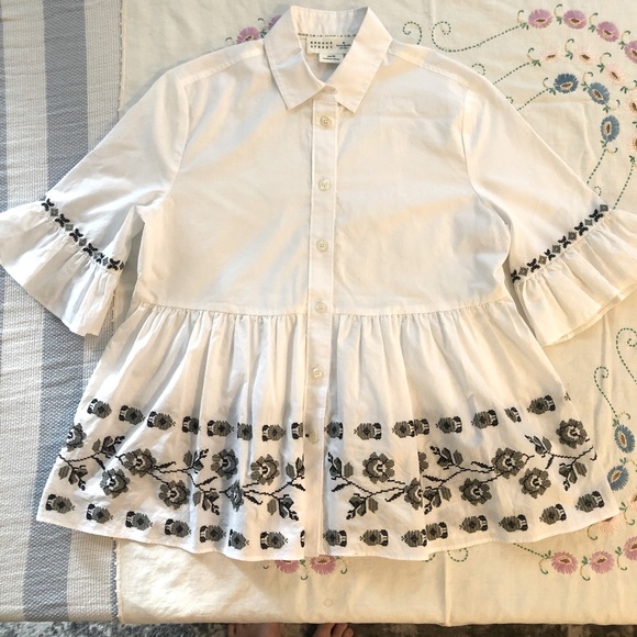 kate spade Tops - Kate Spade Embroidered Poplin Top